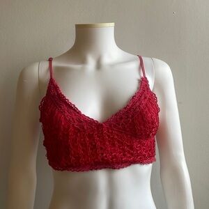 Red Free People Bra Size Small